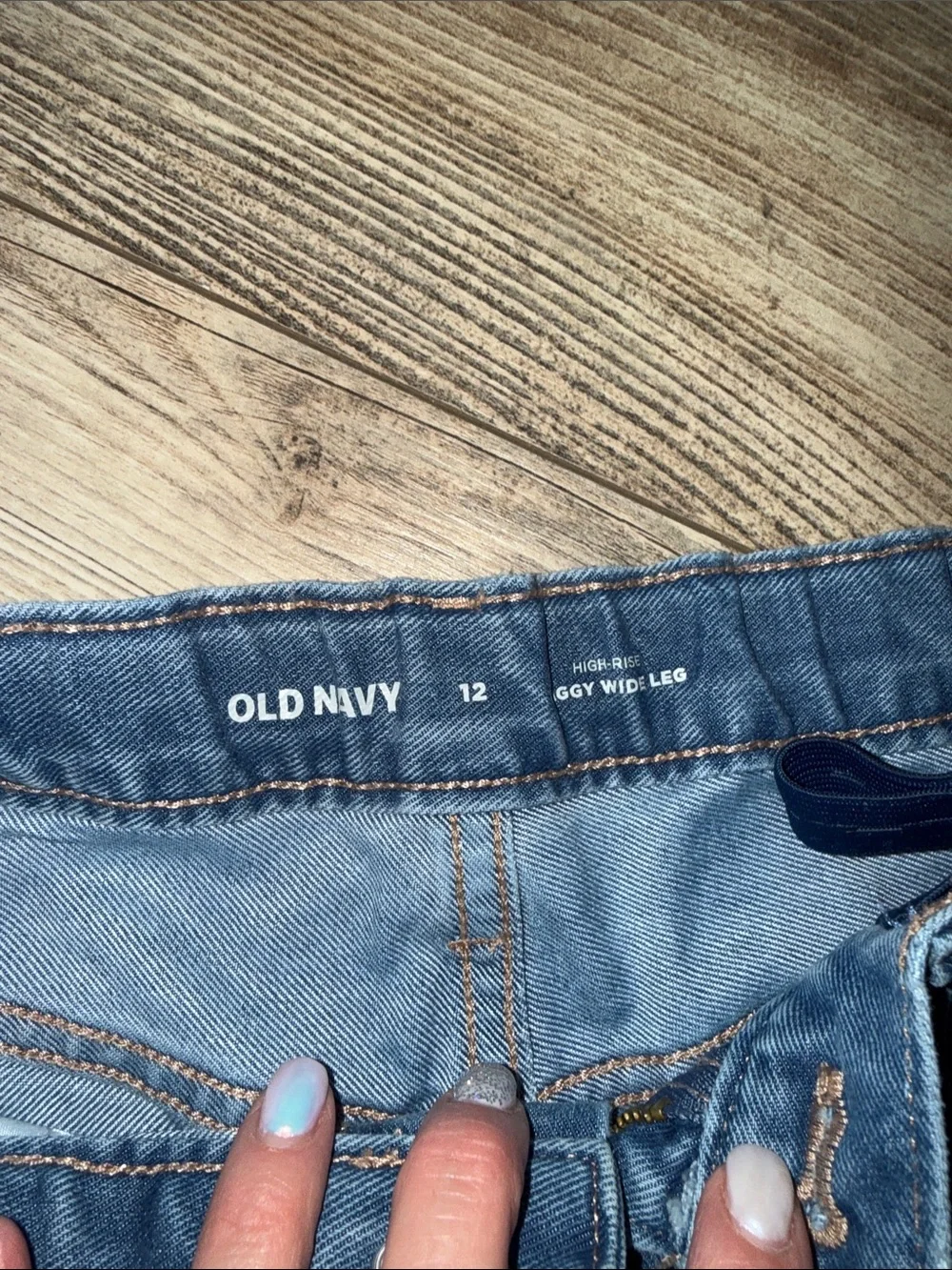 Girls Old Navy high tise baggy wide leg Jeans size 12